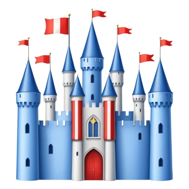 The flag has a yellow background with four horizontal red stripes running across it. In the upper left corner, there is a blue rectangle containing a white, stylized castle with three towers, the middle tower being taller than the others. sticker