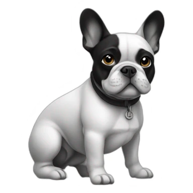 French bulldog traveler black and white sticker
