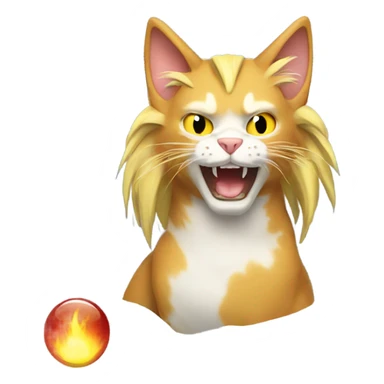 Cat using super saiyan 3 sticker