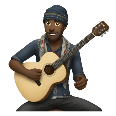 man with bandanna playing guitar sticker