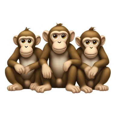 Three monkeys crying under a falling house of cards sticker