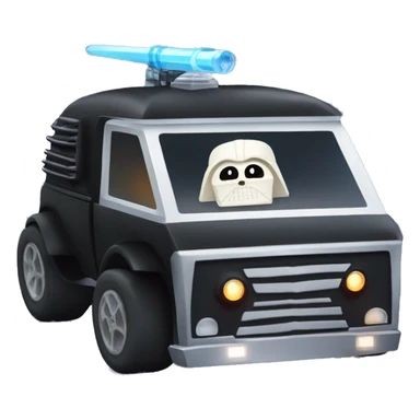 Haunted Darth Vader’s ice cube race car with light saber headlights sticker