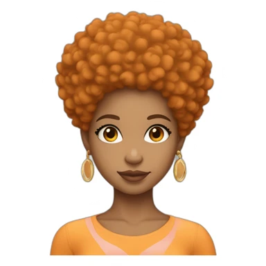 Light skin girl afro orange with heart shaped hands sticker