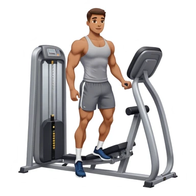 guy next to gym calf-raise machine sticker