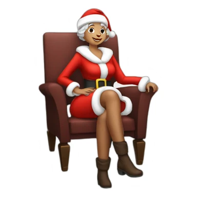 mrs santa claus sitting in chair sticker