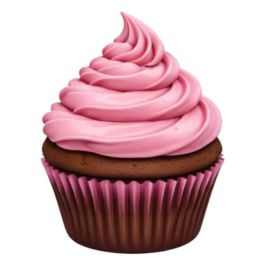 Chocolate cupcake with pink strawberry frosting sticker