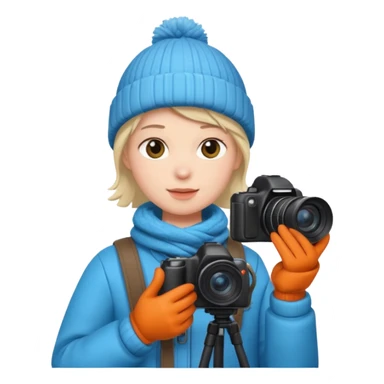 fotographer with winter clothes sticker