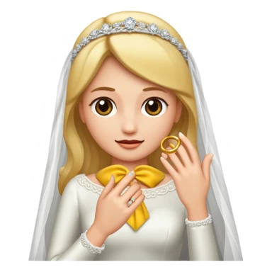 bride with wedding ring sticker