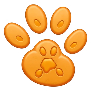 a very light pale pastel yellowy orange pawprint sticker