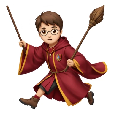 Harry potter flying on a broomstick sticker