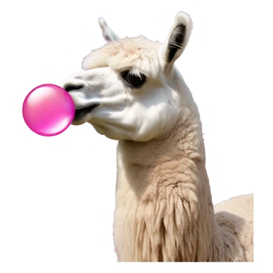 Llama blows a bubble gum bubble sticker