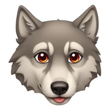 Wolf in love with heart in his eyes sticker