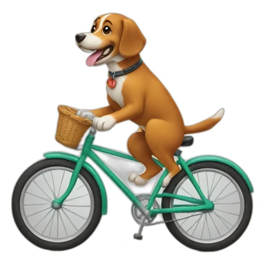 dog riding a bike sticker