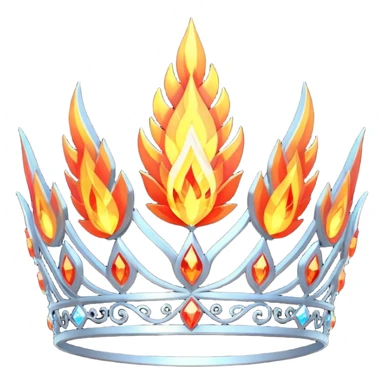 fantasy magic tiara of fire and ash low poly sticker