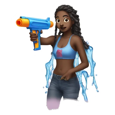 Water gun with mad girl sticker