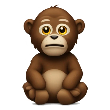 Singe brun en peluche  sticker