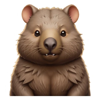 Cinematic Noble Wombat Portrait Emoji, Poised and regal, with a stout, muscular build and a dense, shaggy fur of earthy brown, deep-set soulful eyes with a hint of gruff wisdom, Simplified yet sharp and sophisticated features, highly detailed, glowing with a warm, dignified glow, high shine, intelligent and sturdy, stylized with an air of bushland majesty, focused and attentive, soft glowing outline, capturing the essence of a watchful and confident burrower, so majestic it feels as though it could plod out of the screen with effortless authority! sticker