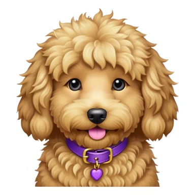 Golden doodle with a purple collar  sticker