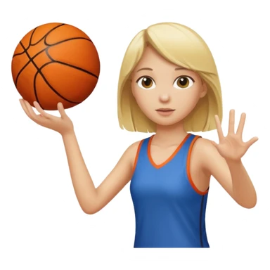 blonde girl shooting a basketball  sticker