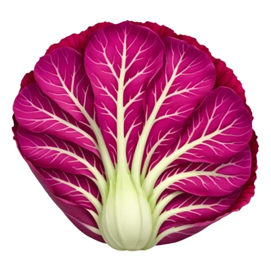 red napa cabbage sliced, no green, all red, no face sticker