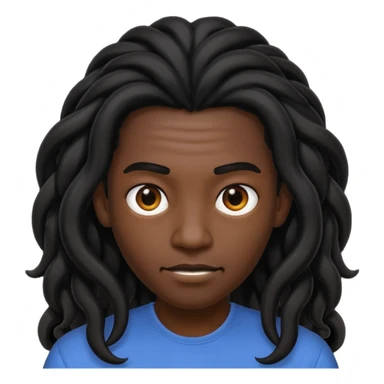 Long black twisted hair black person sticker