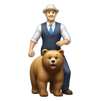 Solar salesman riding a bear next to a solar panel  sticker