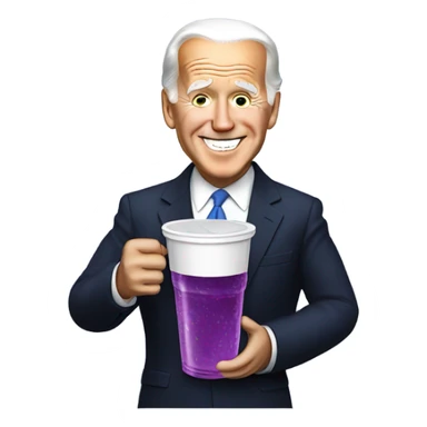 biden with grape soda white cup sticker