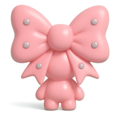 pink gothic bow with silver studs, gothic style, vinyl figure, edgy and elegant sticker