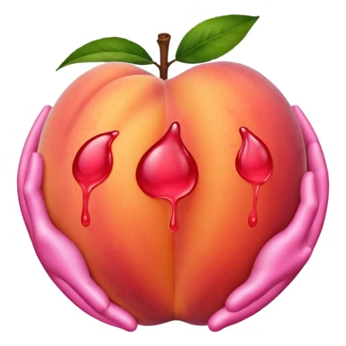 Peach with hand prints on it sticker
