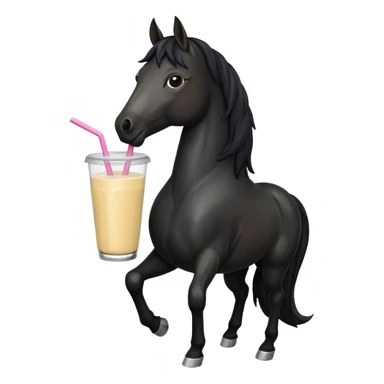black horse holding smoothie sticker