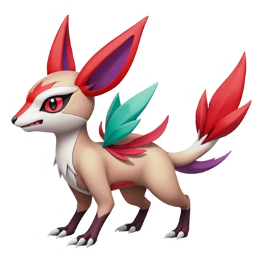 Meloetta-Noivern-Zangoose-Pokémon-Fakémon-creature sticker