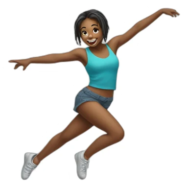 Thrilled girl hip hop dancer sticker