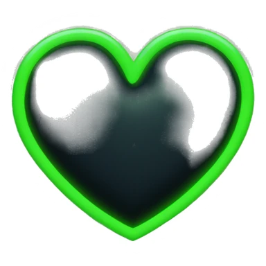 neon green heart sticker