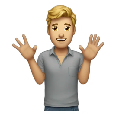 A man show somthing by hands sticker