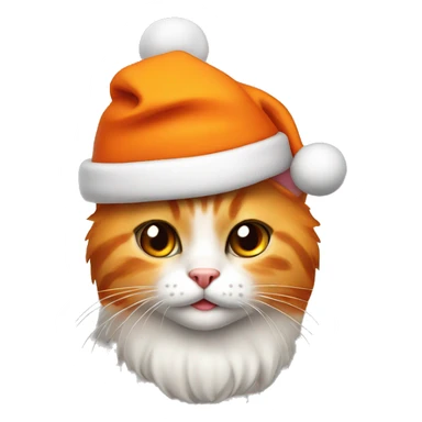 orange girl cat with a christmas hat sticker