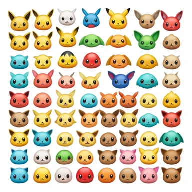 100 emoji as a 2nd generator of Pokemon.  sticker