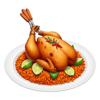 chicken tandoori with  tandoori red masala rice sticker