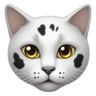 a white cat with black stains sticker