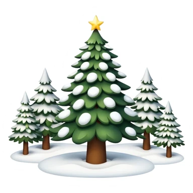 Christmas tree with white lights in nature and snow on top sticker