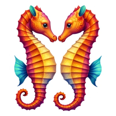 two seahorses kissing sticker