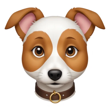 a fully white jack russell the size of a kelpie with light brown ears and a light brown patch on one eye sticker