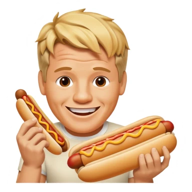 gordon ramsay eat hotdog, happy smile sticker
