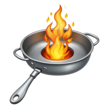 Un cucharón con fuego por debajo pero sin olla solo cucharón y fuego sticker