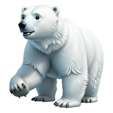 cinematic-polar-bear-realistic-full-body-standing-emoji,-massive-snowy-white-frame-lumbering-across-the-icy-tundra,-powerful-paws-pressing-into-the-frozen-ground,-head-tilted-dramatically,-thick-fur-dusted-with-ice-crystals,-simplified-yet-realistic-focused-features,-highly-detailed,-glowing-with-an-almost-sarcastic-glow

 sticker