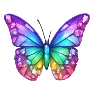 One Rainbow-Diamond-Gem-Butterfly-Crystal-Fly sticker