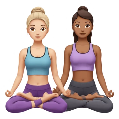 Two women doing yoga sticker
