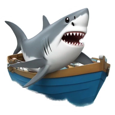 shark on a boat  sticker