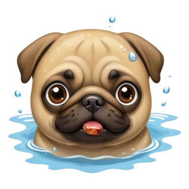 Pug  nadando sticker
