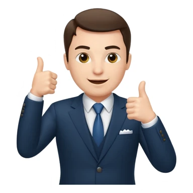 boss on a phone call, giving a thumbs up sticker