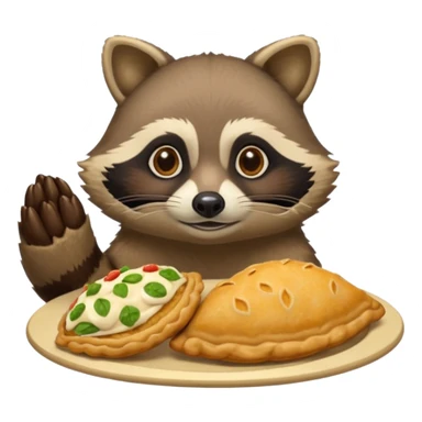 Raccoon with empanadas for hands  sticker
